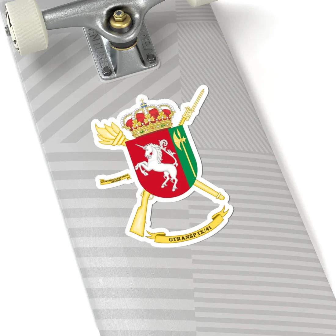 Coat of Arms of the Spanish Army 9th-41Transport Group (Spain) (Coat of Arms) STICKER Vinyl Kiss-Cut Decal - The Sticker Space