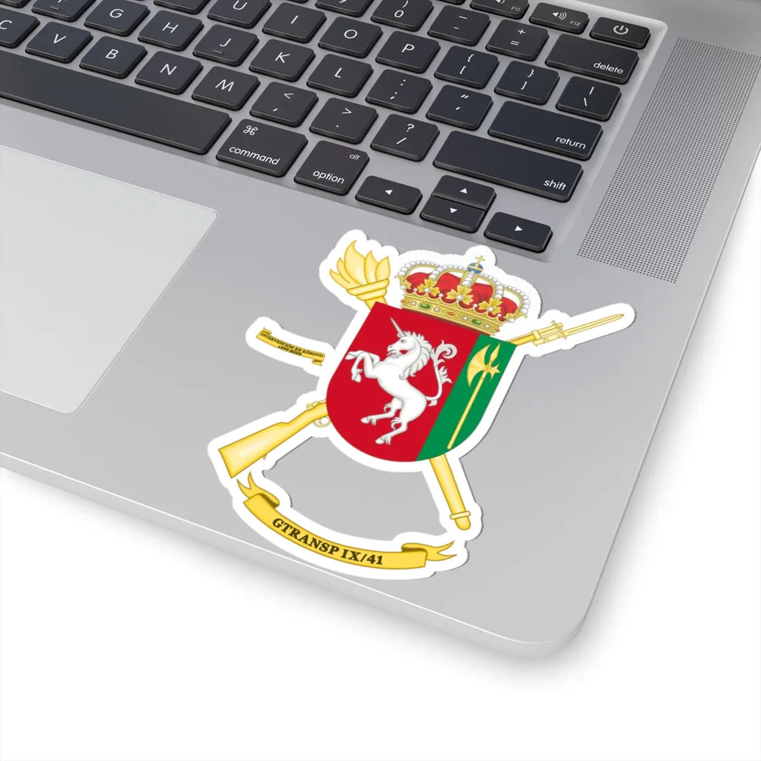 Coat of Arms of the Spanish Army 9th-41Transport Group (Spain) (Coat of Arms) STICKER Vinyl Kiss-Cut Decal - The Sticker Space