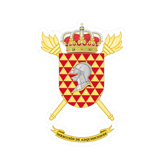 Coat of Arms of the Spanish Army Acquisitions Directorate (Spain) (Coat of Arms) STICKER Vinyl Kiss-Cut Decal 2 Inch White - The Sticker Space