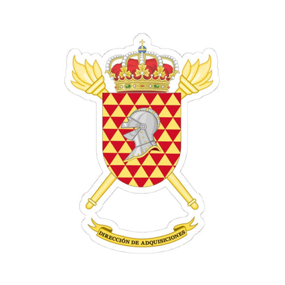 Coat of Arms of the Spanish Army Acquisitions Directorate (Spain) (Coat of Arms) STICKER Vinyl Kiss-Cut Decal 4 Inch White - The Sticker Space