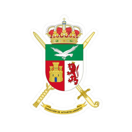 Coat of Arms of the Spanish Army Barracks Direction (Spain) (Coat of Arms) STICKER Vinyl Kiss-Cut Decal 2 Inch White - The Sticker Space