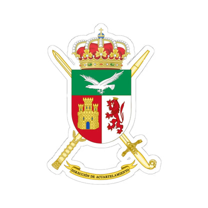 Coat of Arms of the Spanish Army Barracks Direction (Spain) (Coat of Arms) STICKER Vinyl Kiss-Cut Decal 6 Inch White - The Sticker Space