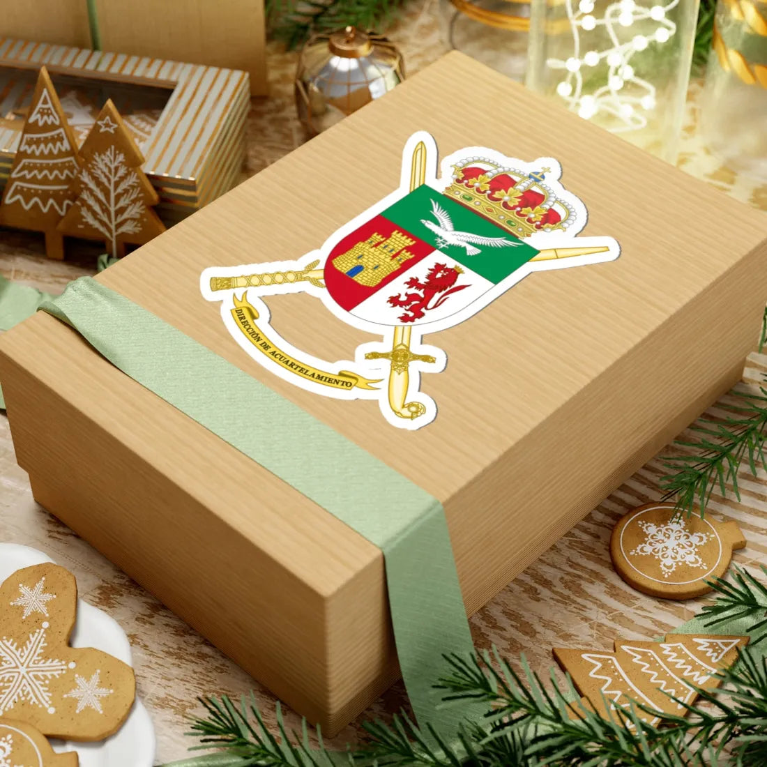 Coat of Arms of the Spanish Army Barracks Direction (Spain) (Coat of Arms) STICKER Vinyl Kiss-Cut Decal - The Sticker Space