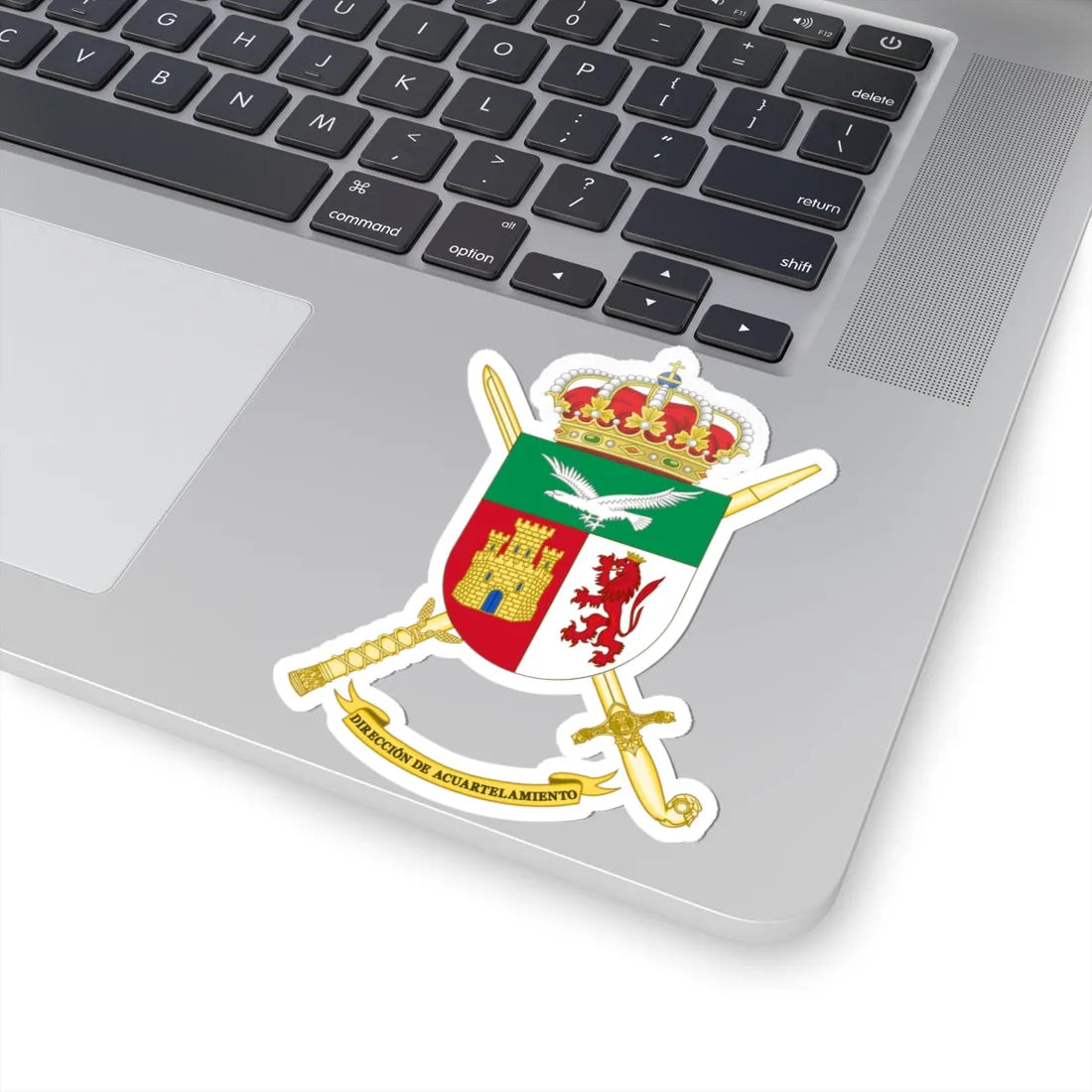 Coat of Arms of the Spanish Army Barracks Direction (Spain) (Coat of Arms) STICKER Vinyl Kiss-Cut Decal - The Sticker Space