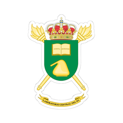 Coat of Arms of the Spanish Army Central Laboratory (Spain) (Coat of Arms) STICKER Vinyl Kiss-Cut Decal 6 Inch White - The Sticker Space