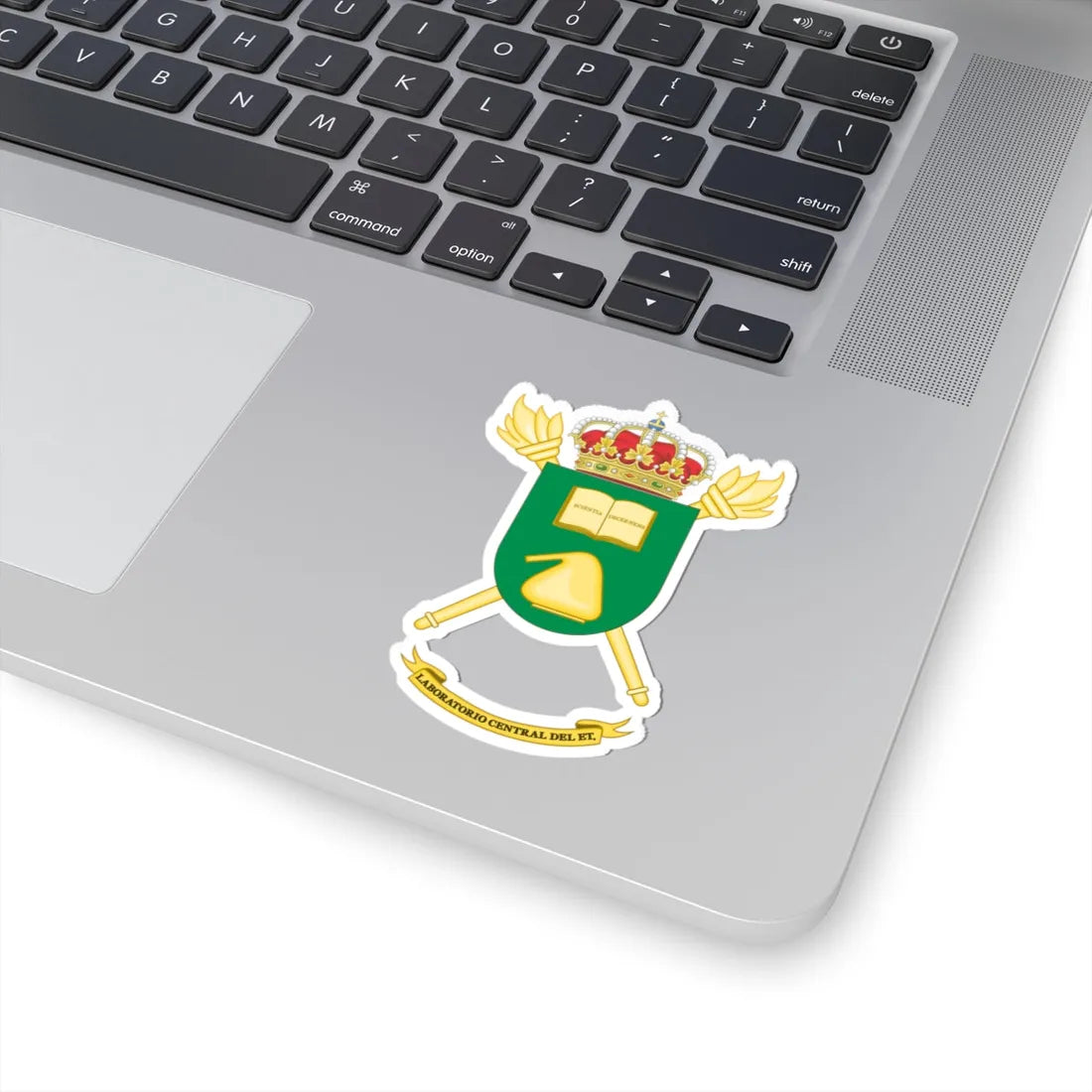Coat of Arms of the Spanish Army Central Laboratory (Spain) (Coat of Arms) STICKER Vinyl Kiss-Cut Decal - The Sticker Space