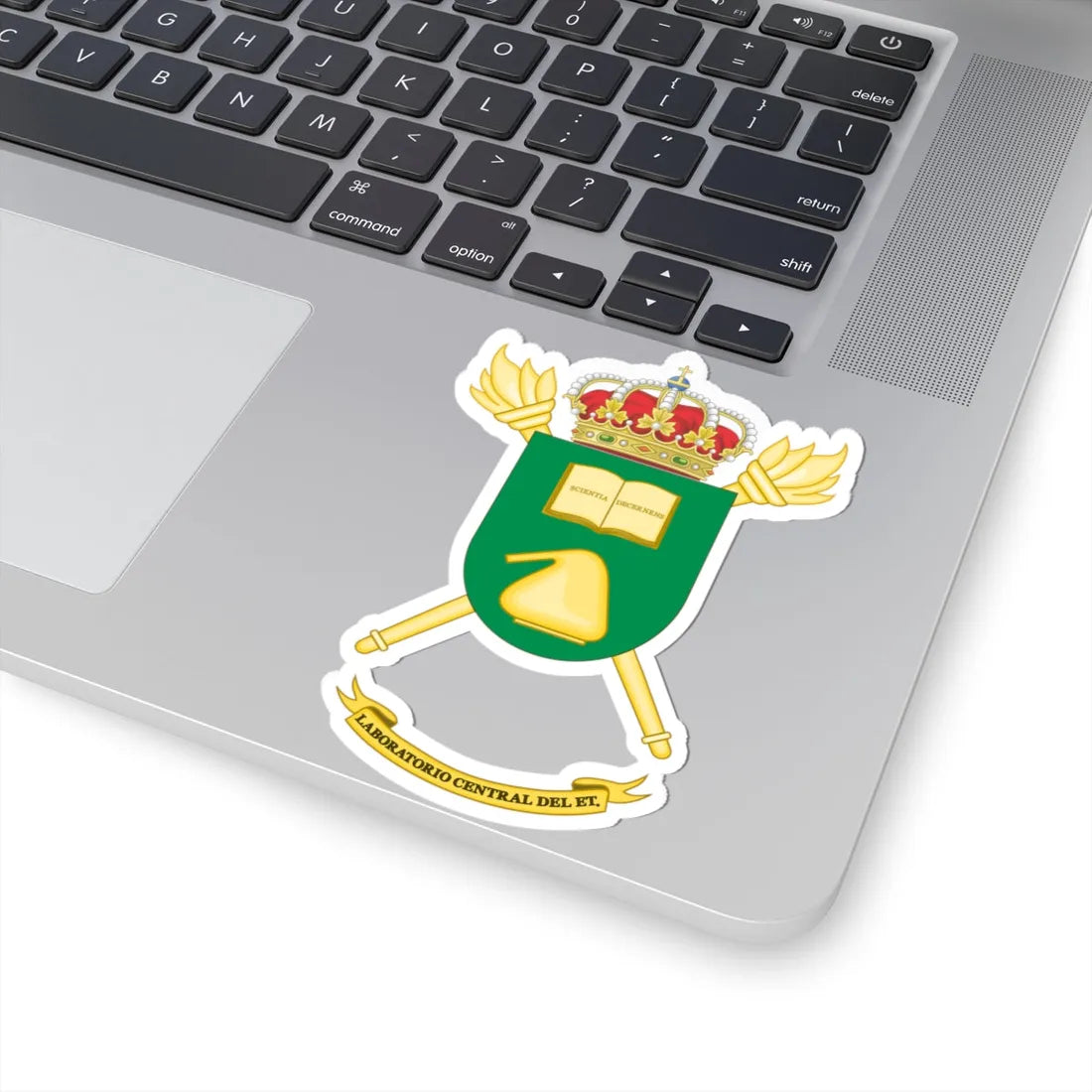 Coat of Arms of the Spanish Army Central Laboratory (Spain) (Coat of Arms) STICKER Vinyl Kiss-Cut Decal - The Sticker Space