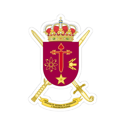 Coat of Arms of the Spanish Army CIS Command (Spain) (Coat of Arms) STICKER Vinyl Kiss-Cut Decal 4 Inch White - The Sticker Space