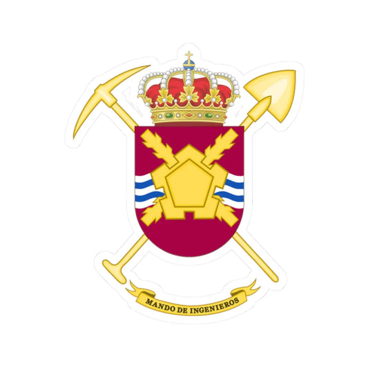 Coat of Arms of the Spanish Army Engineer Command (Spain) (Coat of Arms) STICKER Vinyl Kiss-Cut Decal 2 Inch White - The Sticker Space