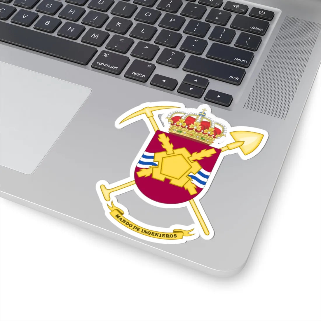 Coat of Arms of the Spanish Army Engineer Command (Spain) (Coat of Arms) STICKER Vinyl Kiss-Cut Decal - The Sticker Space