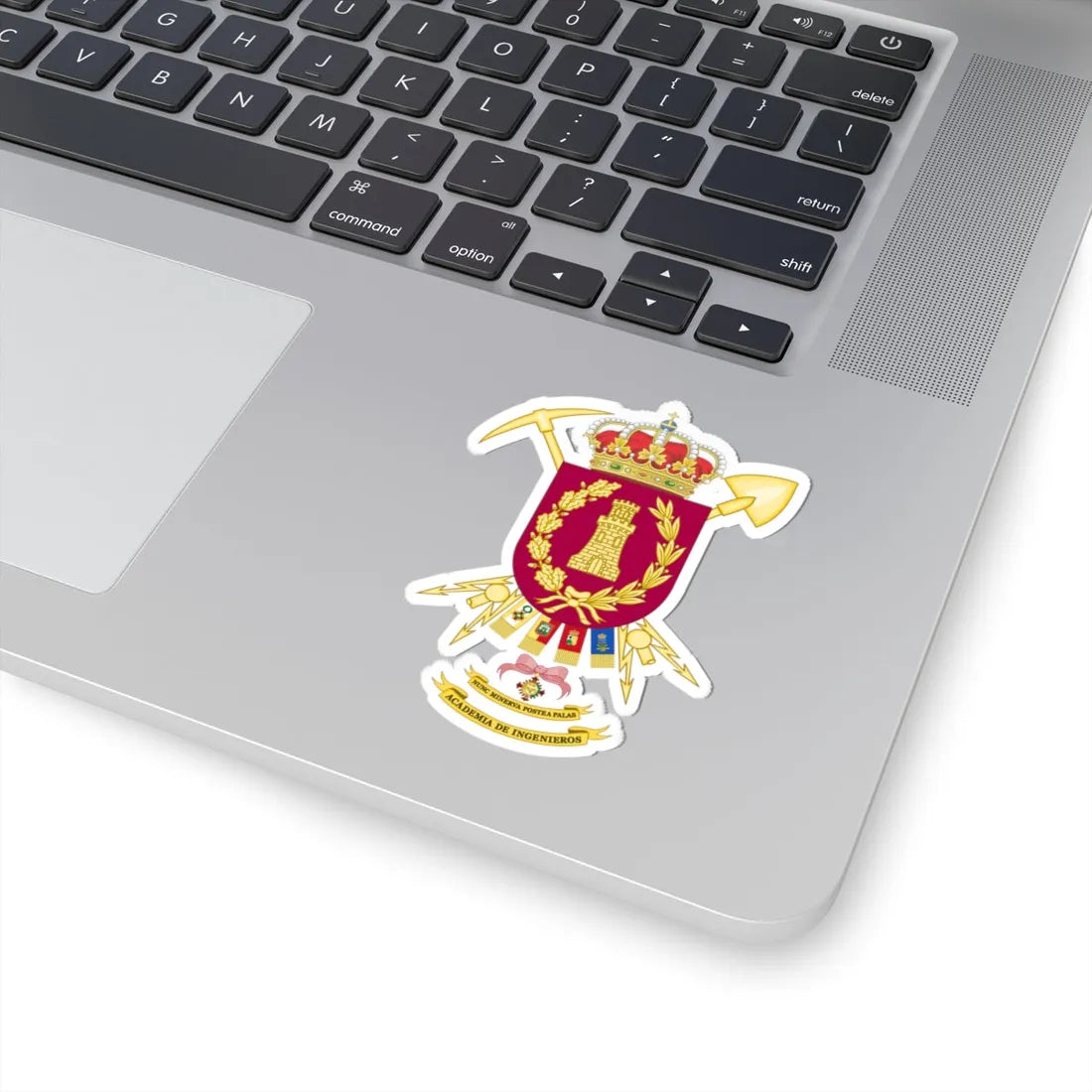 Coat of Arms of the Spanish Army Engineering Academy (Spain) (Coat of Arms) STICKER Vinyl Kiss-Cut Decal - The Sticker Space