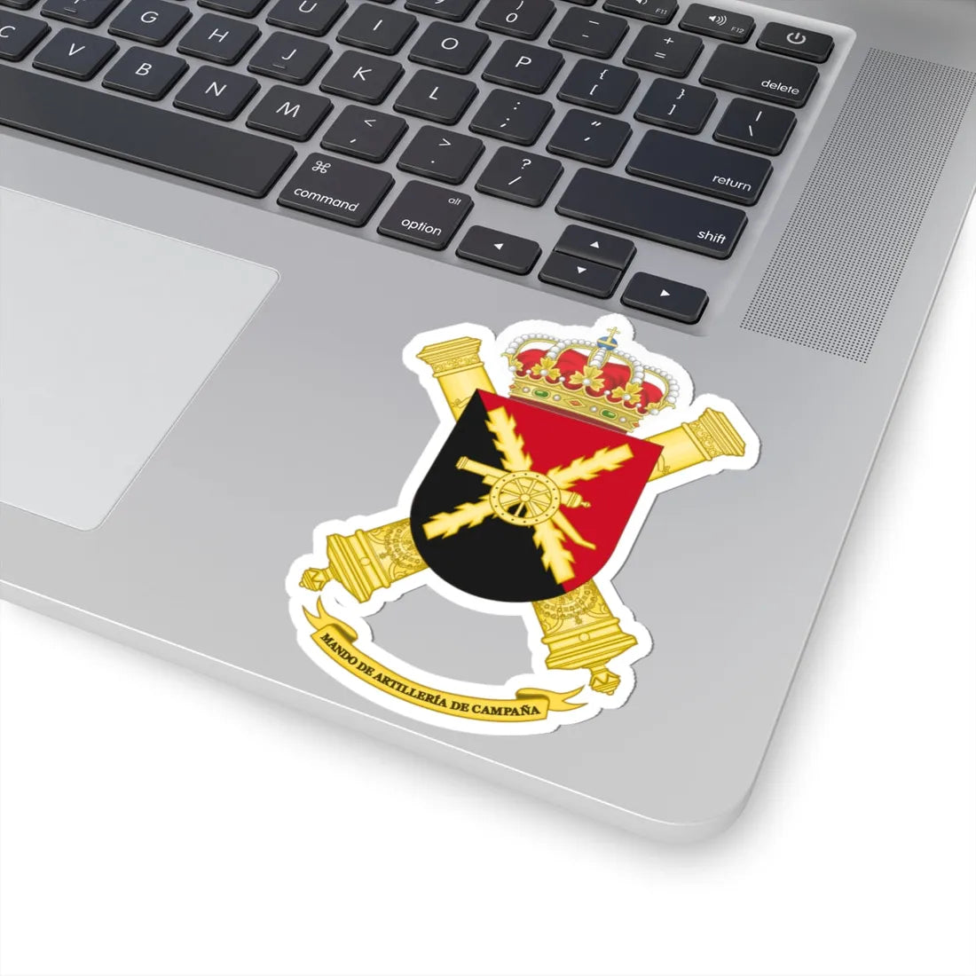 Coat of Arms of the Spanish Army Field Artillery Command (Spain) (Coat of Arms) STICKER Vinyl Kiss-Cut Decal - The Sticker Space