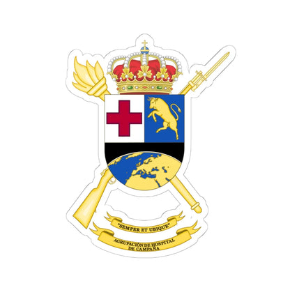 Coat of Arms of the Spanish Army Field Hospital Group (Spain) (Coat of Arms) STICKER Vinyl Kiss-Cut Decal 6 Inch White - The Sticker Space