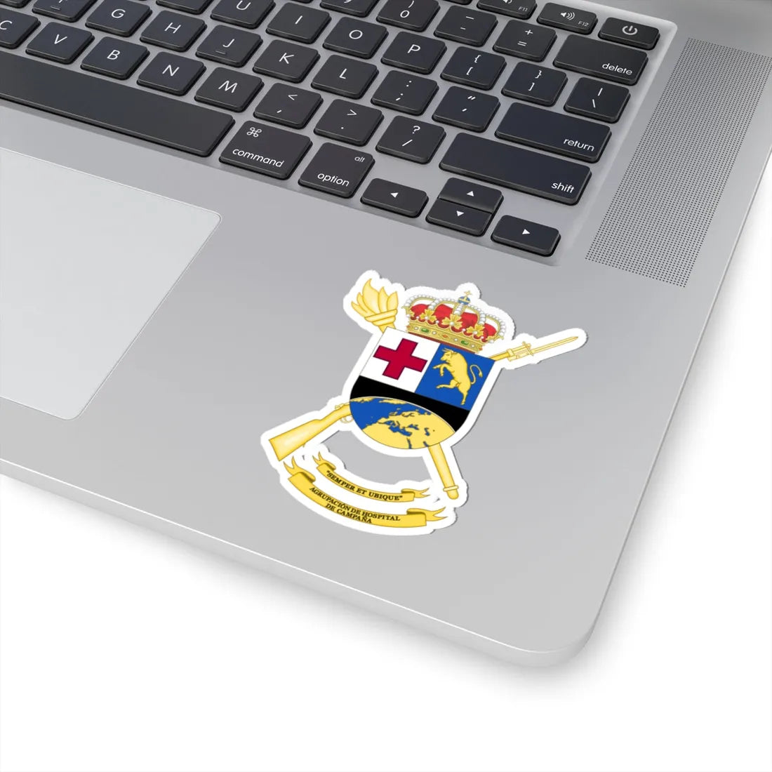 Coat of Arms of the Spanish Army Field Hospital Group (Spain) (Coat of Arms) STICKER Vinyl Kiss-Cut Decal - The Sticker Space