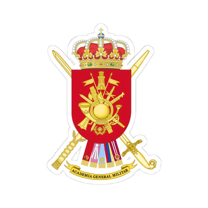 Coat of Arms of the Spanish Army General Military Academy (Spain) (Coat of Arms) STICKER Vinyl Kiss-Cut Decal 4 Inch White - The Sticker Space