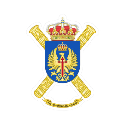 Coat of Arms of the Spanish Army Headquarter (Spain) (Coat of Arms) STICKER Vinyl Kiss-Cut Decal 2 Inch White - The Sticker Space