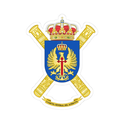 Coat of Arms of the Spanish Army Headquarter (Spain) (Coat of Arms) STICKER Vinyl Kiss-Cut Decal 3 Inch White - The Sticker Space