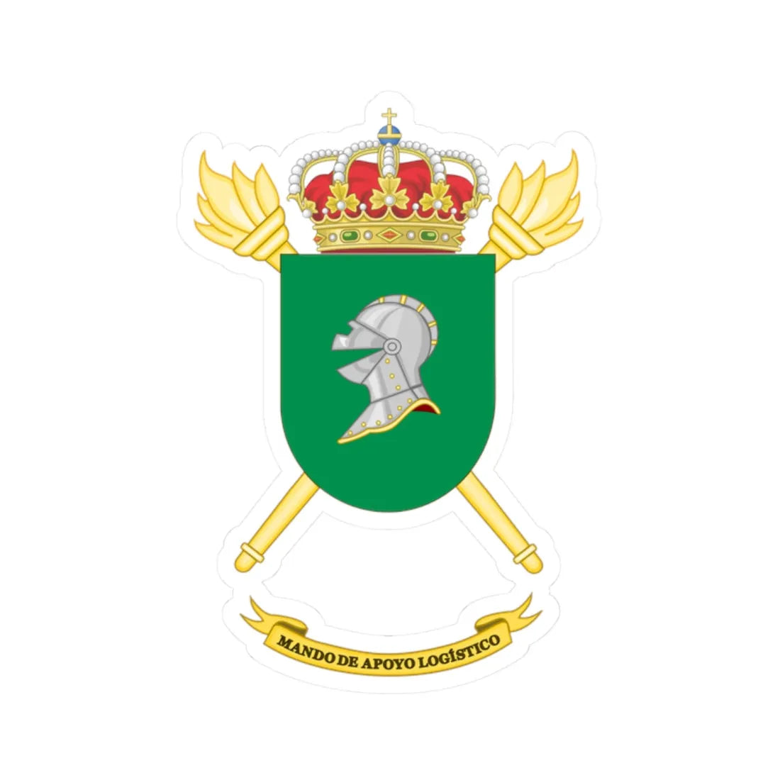 Coat of Arms of the Spanish Army Logistic Support Command (Spain) (Coat of Arms) STICKER Vinyl Kiss-Cut Decal 2 Inch White - The Sticker Space