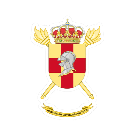 Coat of Arms of the Spanish Army Logistics Centers Command (Spain) (Coat of Arms) STICKER Vinyl Kiss-Cut Decal 2 Inch White - The Sticker Space