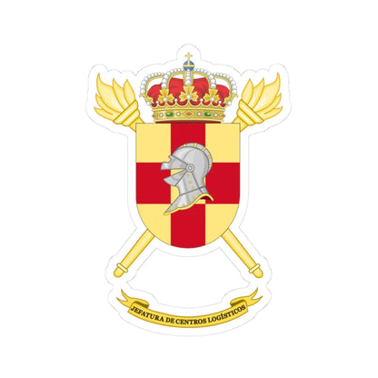 Coat of Arms of the Spanish Army Logistics Centers Command (Spain) (Coat of Arms) STICKER Vinyl Kiss-Cut Decal 3 Inch White - The Sticker Space