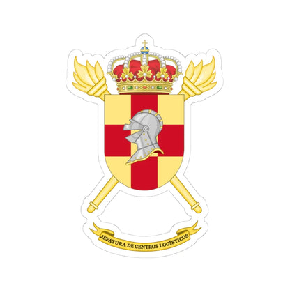 Coat of Arms of the Spanish Army Logistics Centers Command (Spain) (Coat of Arms) STICKER Vinyl Kiss-Cut Decal 4 Inch White - The Sticker Space
