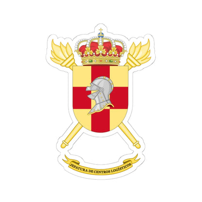 Coat of Arms of the Spanish Army Logistics Centers Command (Spain) (Coat of Arms) STICKER Vinyl Kiss-Cut Decal 6 Inch White - The Sticker Space