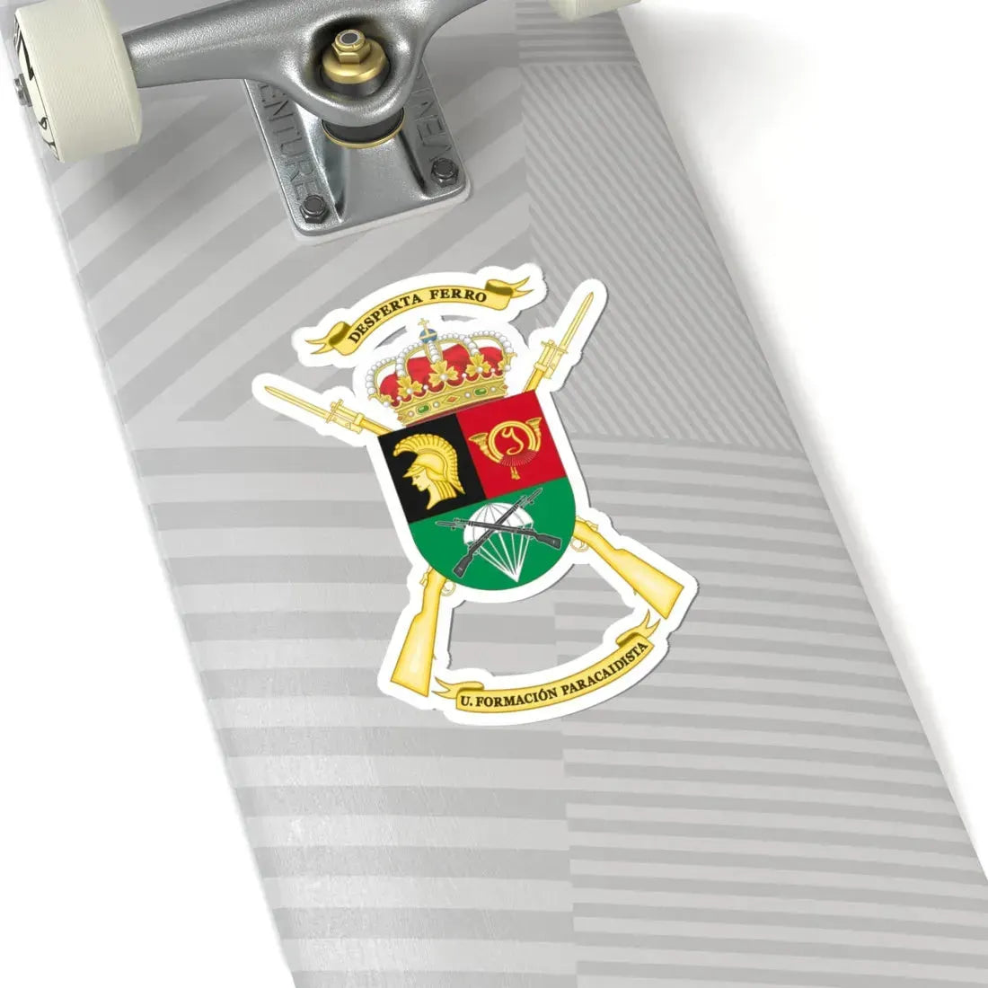 Coat of Arms of the Spanish Army Parachute Instruction Unit (Spain) (Coat of Arms) STICKER Vinyl Kiss-Cut Decal - The Sticker Space