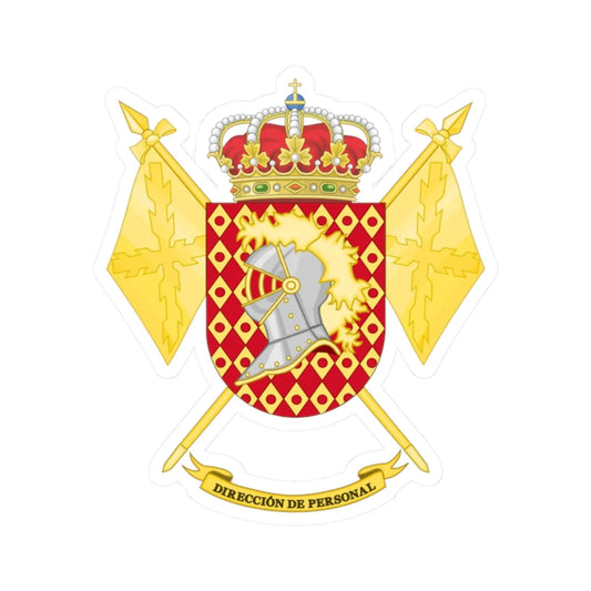 Coat of Arms of the Spanish Army Personnel Directorate (Spain) (Coat of Arms) STICKER Vinyl Kiss-Cut Decal 2 Inch White - The Sticker Space