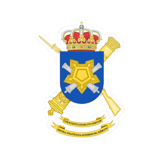 Coat of Arms of the Spanish Army Polytechnic School (Spain) (Coat of Arms) STICKER Vinyl Kiss-Cut Decal 2 Inch White - The Sticker Space