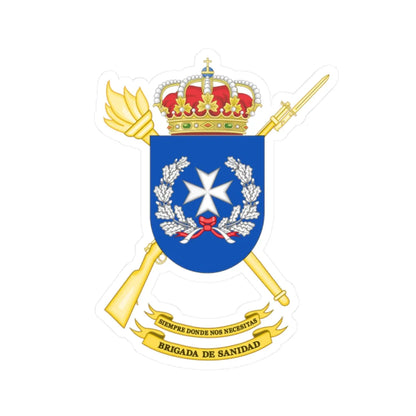Coat of Arms of the Spanish Army Sanitary Brigade (Spain) (Coat of Arms) STICKER Vinyl Kiss-Cut Decal 2 Inch White - The Sticker Space