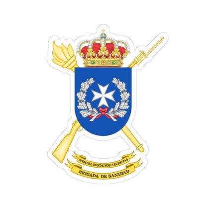 Coat of Arms of the Spanish Army Sanitary Brigade (Spain) (Coat of Arms) STICKER Vinyl Kiss-Cut Decal 4 Inch White - The Sticker Space