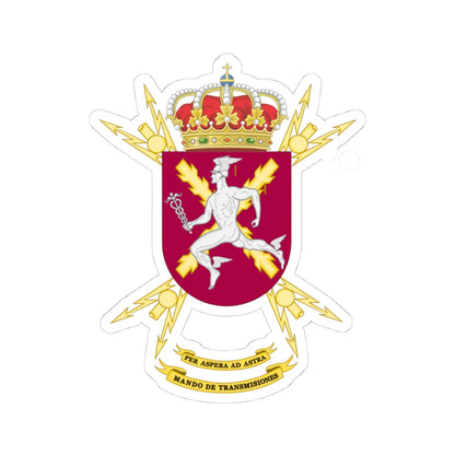 Coat of Arms of the Spanish Army Signal Command (Spain) (Coat of Arms) STICKER Vinyl Kiss-Cut Decal 4 Inch White - The Sticker Space