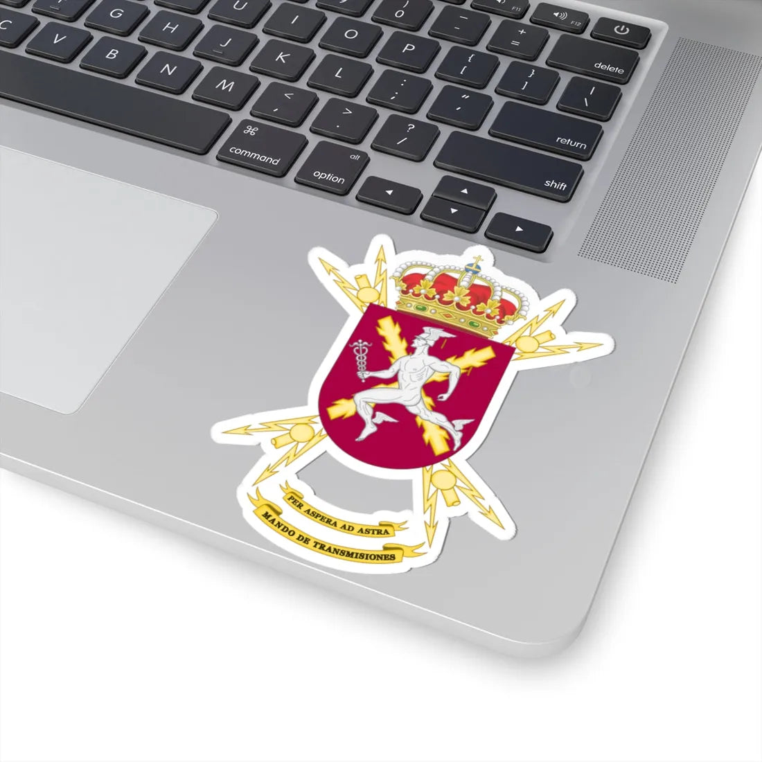 Coat of Arms of the Spanish Army Signal Command (Spain) (Coat of Arms) STICKER Vinyl Kiss-Cut Decal - The Sticker Space