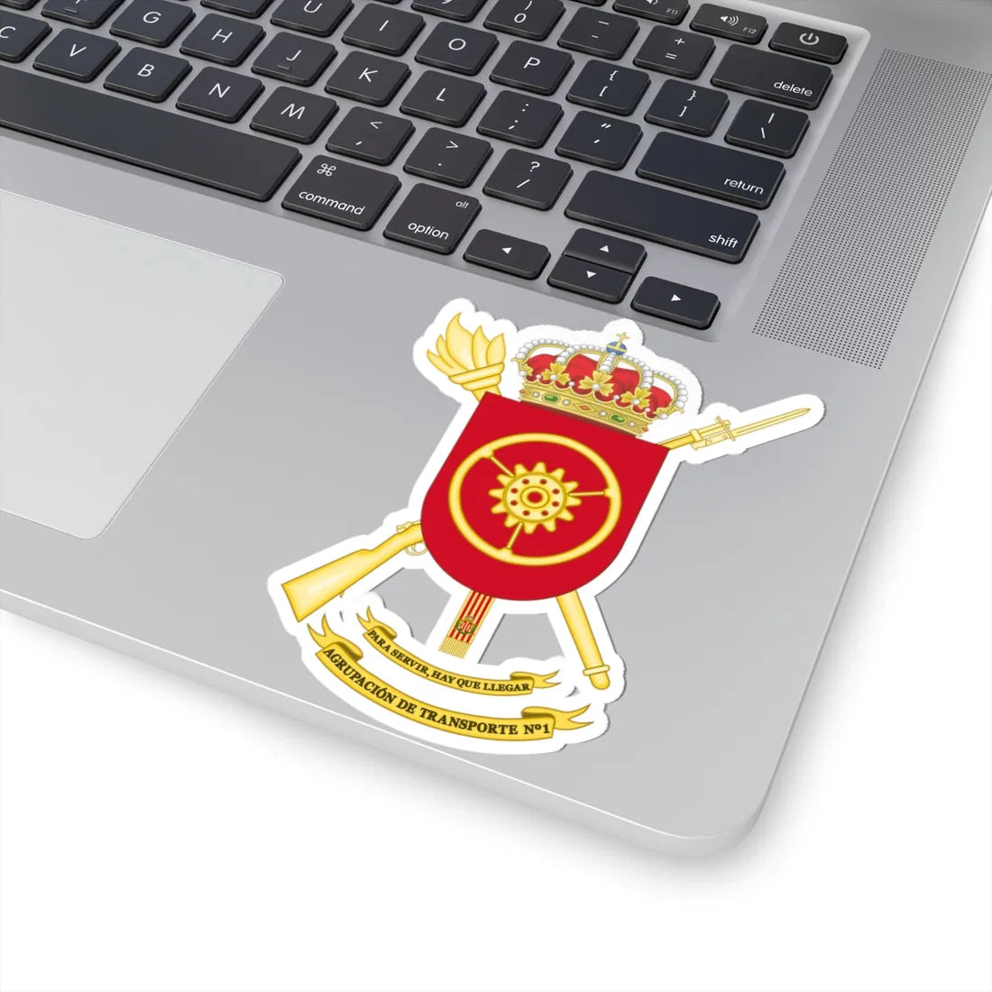 Coat of Arms of the Spanish Army Transport Group (Spain) (Coat of Arms) STICKER Vinyl Kiss-Cut Decal - The Sticker Space