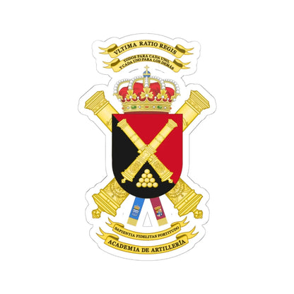 Coat of Arms of the Spanish Artillery Academy (Spain) (Coat of Arms) STICKER Vinyl Kiss-Cut Decal 6 Inch White - The Sticker Space