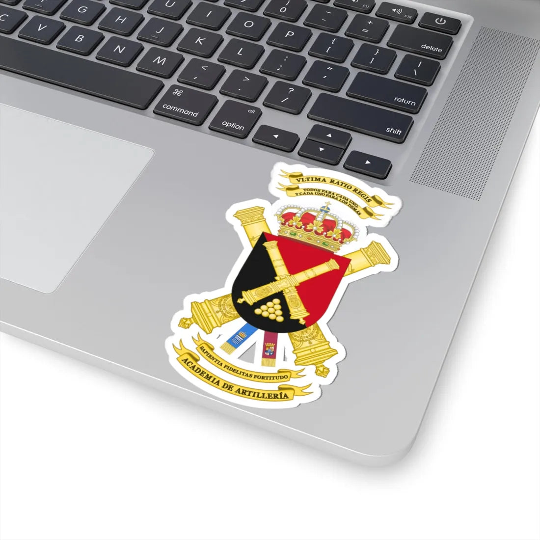 Coat of Arms of the Spanish Artillery Academy (Spain) (Coat of Arms) STICKER Vinyl Kiss-Cut Decal - The Sticker Space