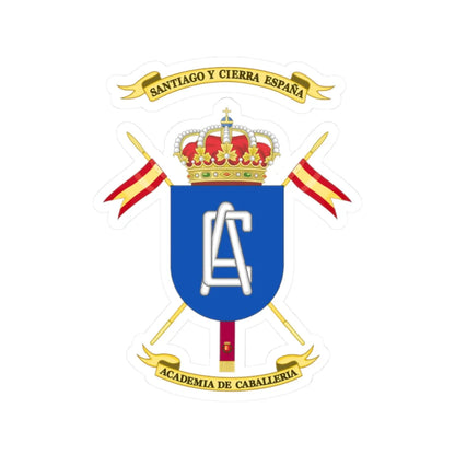 Coat of Arms of the Spanish Cavalry Academy (Spain) (Coat of Arms) STICKER Vinyl Kiss-Cut Decal 2 Inch White - The Sticker Space