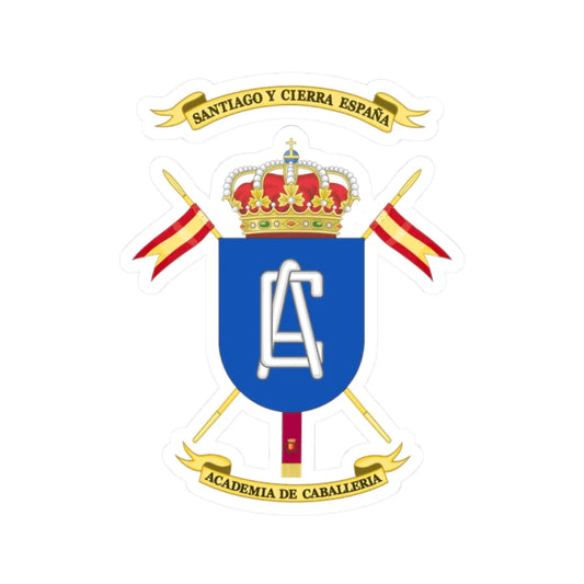 Coat of Arms of the Spanish Cavalry Academy (Spain) (Coat of Arms) STICKER Vinyl Kiss-Cut Decal 2 Inch White - The Sticker Space