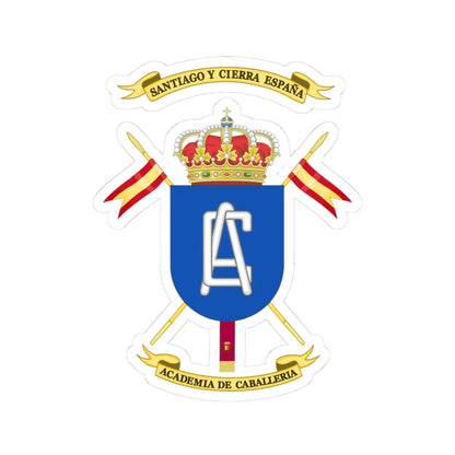 Coat of Arms of the Spanish Cavalry Academy (Spain) (Coat of Arms) STICKER Vinyl Kiss-Cut Decal 3 Inch White - The Sticker Space