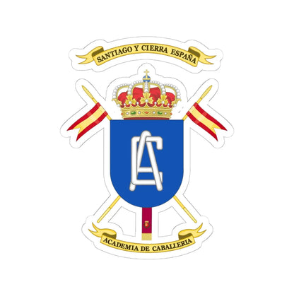 Coat of Arms of the Spanish Cavalry Academy (Spain) (Coat of Arms) STICKER Vinyl Kiss-Cut Decal 6 Inch White - The Sticker Space