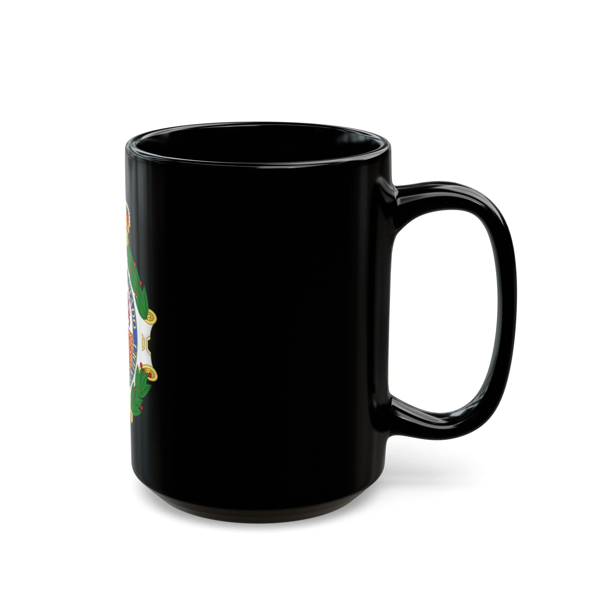 Coat of Arms of the Spanish Council of State - Black Coffee Mug-The Sticker Space