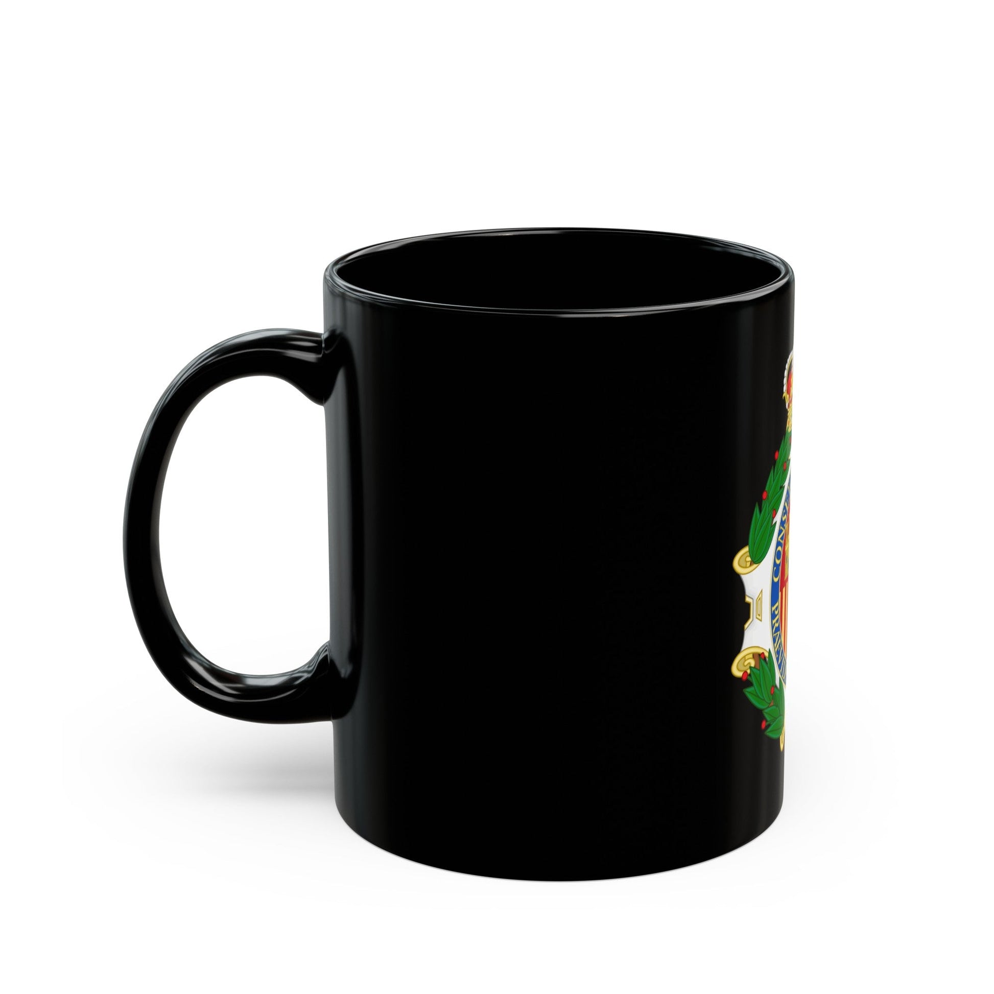 Coat of Arms of the Spanish Council of State - Black Coffee Mug-The Sticker Space