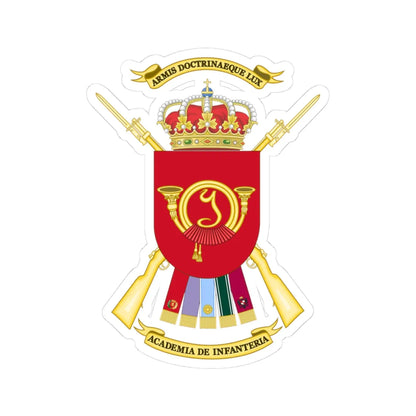 Coat of Arms of the Spanish Infantry Academy (Spain) (Coat of Arms) STICKER Vinyl Kiss-Cut Decal 3 Inch White - The Sticker Space