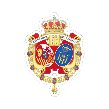 Coat of Arms of the Spanish Legal Representatives of the State (Spain) (Coat of Arms) STICKER Vinyl Kiss-Cut Decal 6 Inch White - The Sticker Space