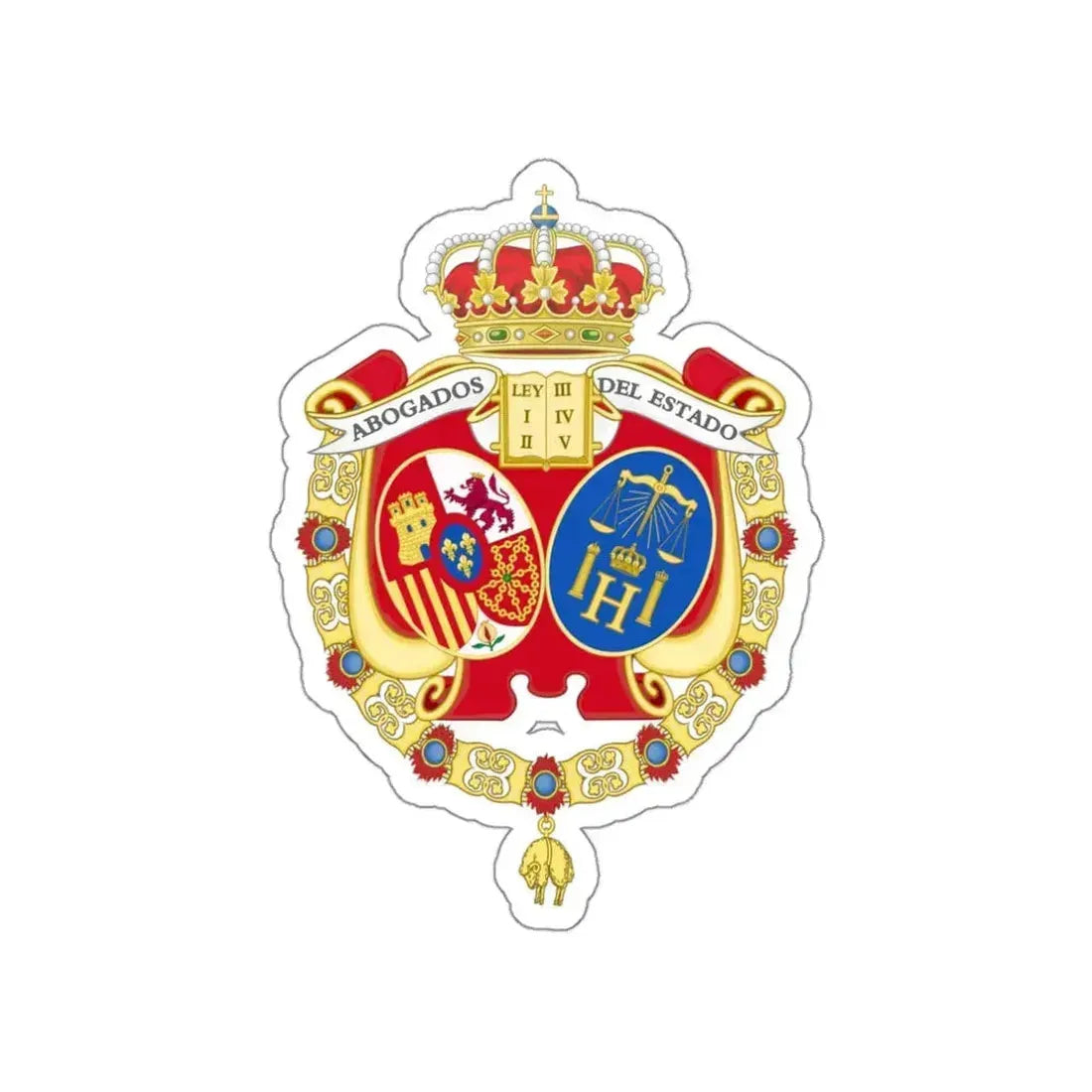Coat of Arms of the Spanish Legal Representatives of the State STICKER Vinyl Die-Cut Decal 3 Inch - The Sticker Space
