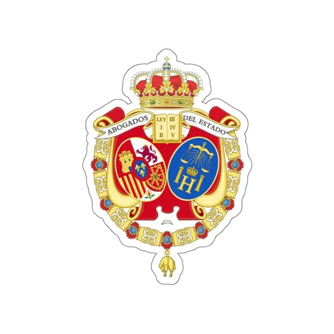 Coat of Arms of the Spanish Legal Representatives of the State STICKER Vinyl Die-Cut Decal - The Sticker Space