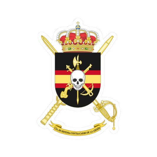 Coat of Arms of the Spanish Legion Anti-Tank Defense Company (Spain) (Coat of Arms) STICKER Vinyl Kiss-Cut Decal 2 Inch White - The Sticker Space