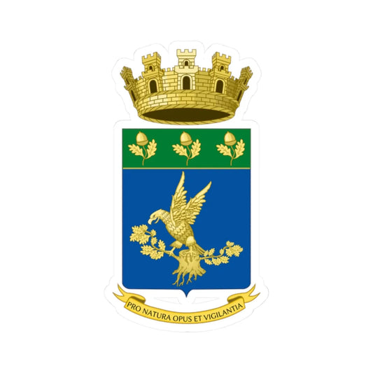 Coat of Arms of the State Forestry Corps (Italy) (Coat of Arms) STICKER Vinyl Kiss-Cut Decal 2 Inch White - The Sticker Space
