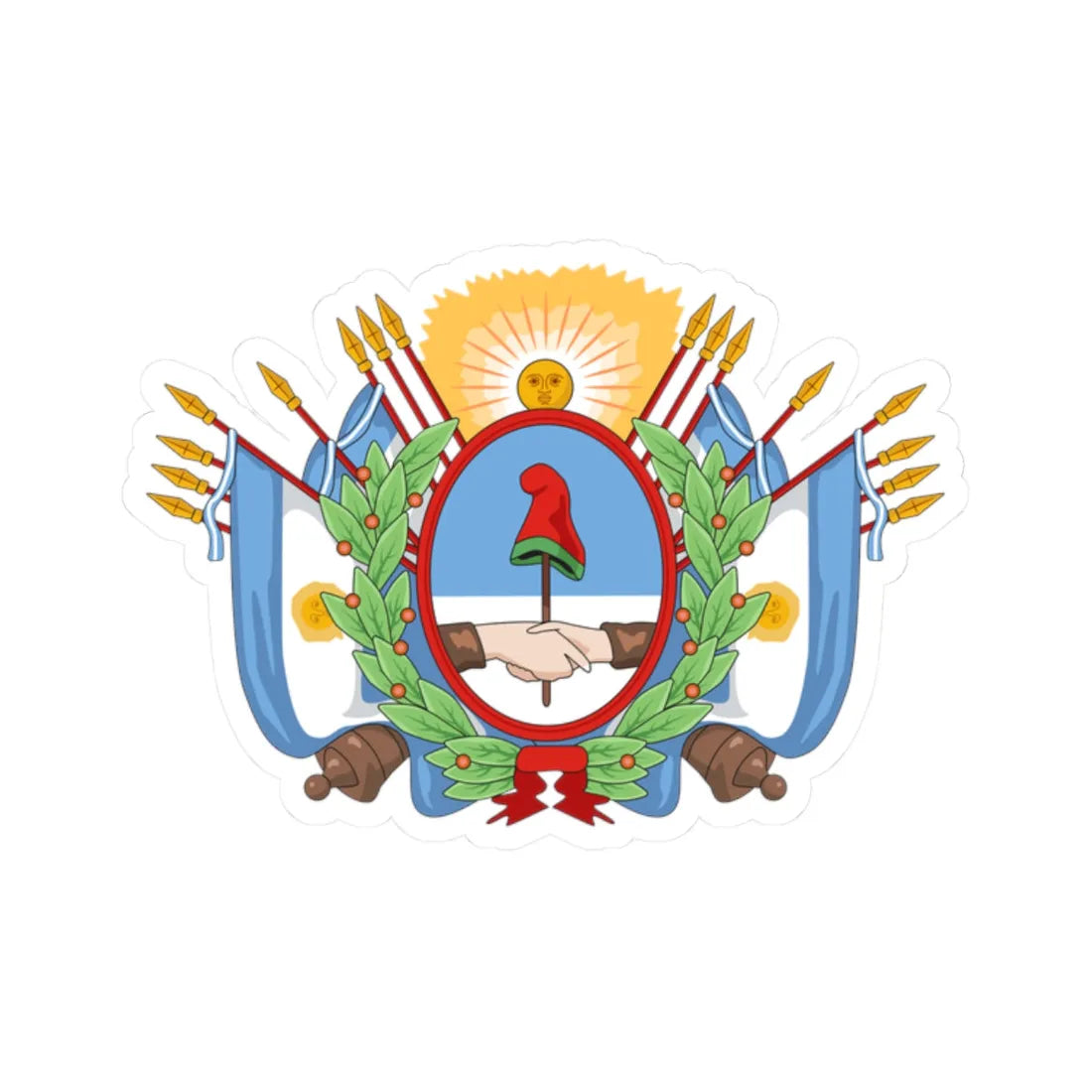 Coat of arms of the State of Buenos Aires (Argentina) (Coat of Arms) STICKER Vinyl Kiss-Cut Decal 2 Inch White - The Sticker Space