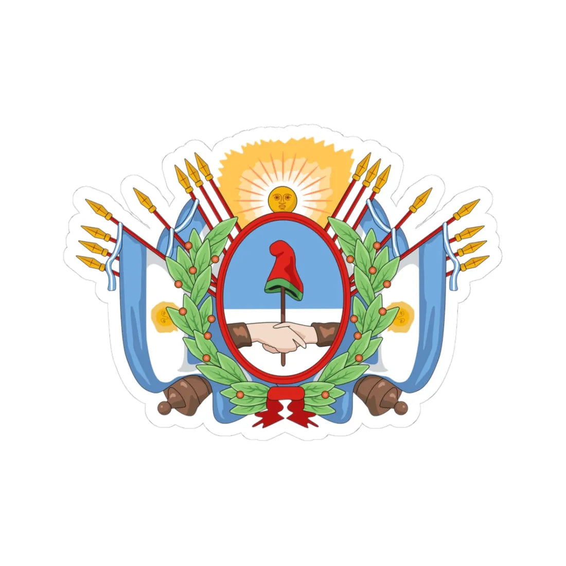 Coat of arms of the State of Buenos Aires (Argentina) (Coat of Arms) STICKER Vinyl Kiss-Cut Decal 3 Inch White - The Sticker Space